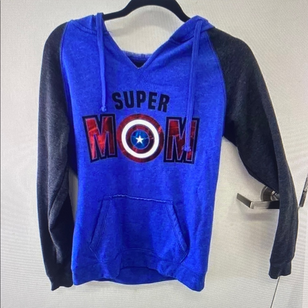 Super Mom Blue and Black Hoodie